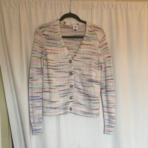 CAbi Pastel Striped Button-Up Cardigan